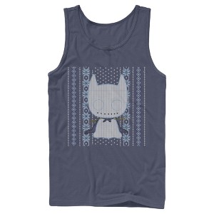 Men's Batman Ugly Christmas Chibi Snow Bat Tank Top - 1 of 3