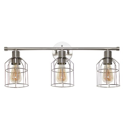 3-Light Industrial Wired Vanity Pendant Brushed Nickel - Lalia Home