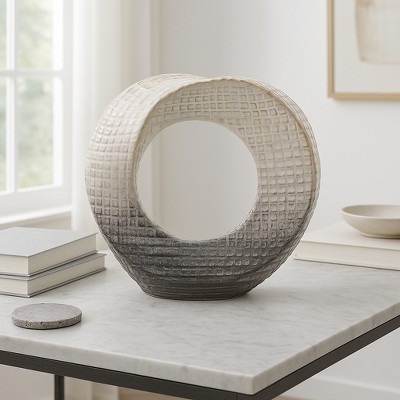 Sagebrook Home Cut-Out Sculpture - Creative Abstract Ceramic Statue For Home or Office Decor