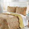 3pc King Floral Swept Away Reversible Bedspread Set Yellow - Waverly ...