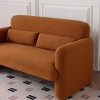 59-Inch Loveseat Sofa with Lamb Fleece Fabric, 2-Seater Comfort Design, Dark Orange - 4 of 4