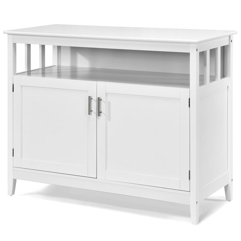 Tangkula Modern Kitchen Storage Cabinet Buffet Server Table Sideboard Dining Wood White, 1 of 10