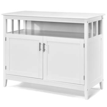 Tangkula Modern Kitchen Storage Cabinet Buffet Server Table Sideboard Dining Wood White
