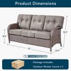 Gymojoy Outdoor Patio Couch PE Wicker 3-Seat Rattan Sofa - 2 of 4
