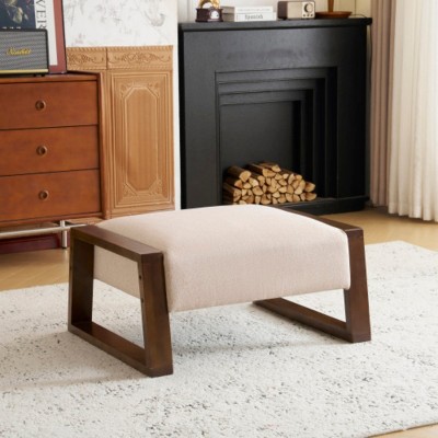 Syemin Ottomans and Benches Storage Benches, End of Bed Bench, Upholstered Storage Ottoman Window Bench, Shoe Cabinet Bench, Beige, 33"*24"*16.75"
