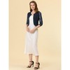 INSPIRE CHIC Women's Work Floral 3/4 Lace Trim Sleeves Open Front Bolero Shrug - 3 of 4