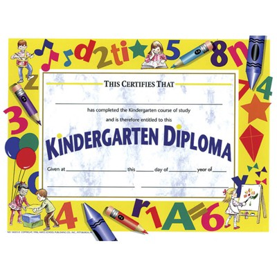 Hayes Publishing Kindergarten Diploma, 8.5" x 11", Pack of 30 (Case of 4)