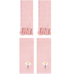 REGALWOVEN 4 Pcs Hand Towels, Absorbent Soft Bath Towel Set for Bathroom - 1 of 4