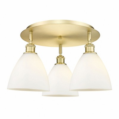 Bristol Glass - 3 Light Flush Mount In Industrial Style-10 Inches Tall and 19.25 Inches Wide