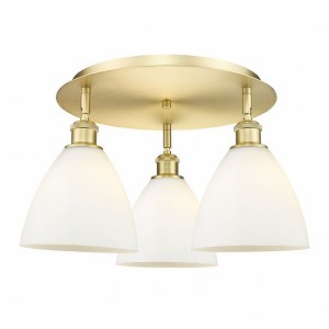 Bristol Glass - 3 Light Flush Mount In Industrial Style-10 Inches Tall and 19.25 Inches Wide - 1 of 1