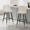 DSVIMOY Counter and Bar Stool Modern Style with Gold Tipped Black Metal Legs for Home Use, White, 25.25"*20.25"*20" - 2 of 4