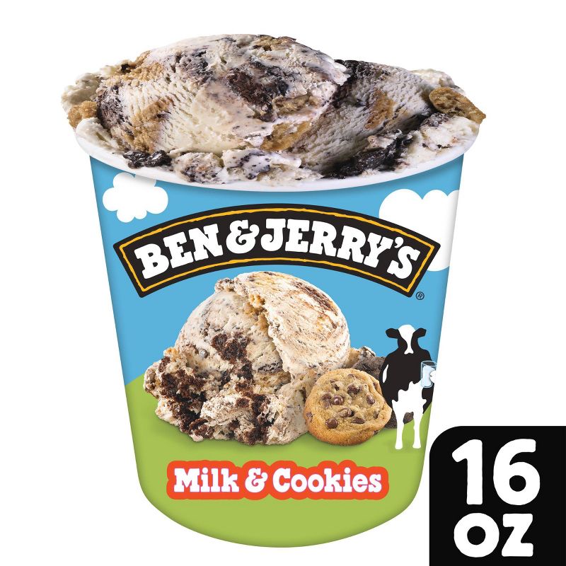 Ben &#38; Jerry&#39;s Milk and Cookies Vanilla Ice Cream - 16oz, 1 of 14