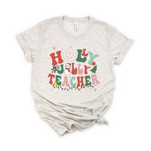 Simply Sage Market Women's Holly Jolly Teacher Short Sleeve Graphic Tee - 1 of 4