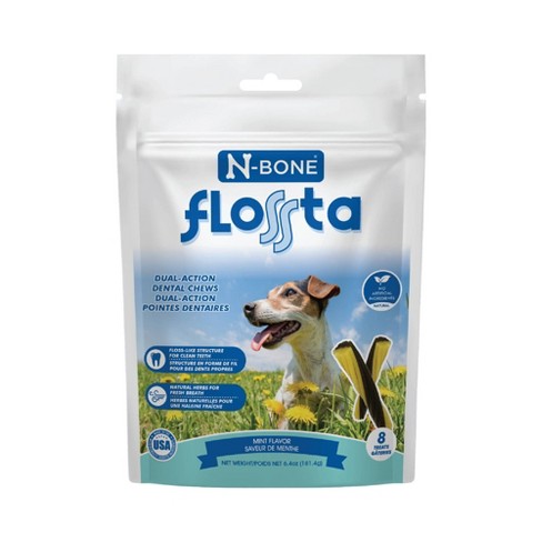 N bone Flossta Dual action Mint Flavor Dental And Hard Chew Dog Treats 6.4oz Target
