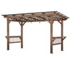 GDFStudio Bush Modern 13ft x 6.5ft Wood Outdoor Gazebo with Metal Roof, Bulbs and Bar Counters - 2 of 4