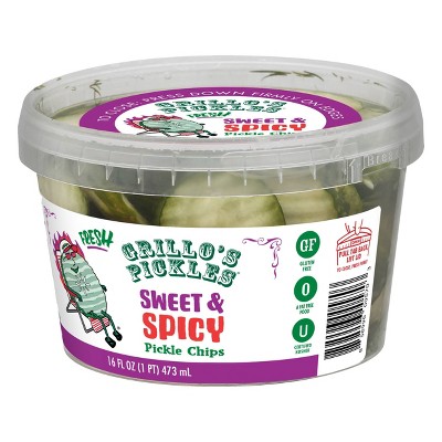 Grillo&#39;s Sweet &#38; Spicy Pickle Chips - 16 fl oz