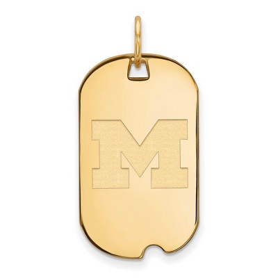 Black Bow Jewelry 14k Yellow Gold Michigan Wolverines NCAA Pendant