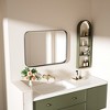 Rectangular Framed Tempered Glass Wall-Mounted Bathroom Vanity Mirror - 2 of 4