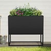 Dovelina White Modern Metal Rectangular Planter for Flowers or Shrubs in Patio&Garden - 2 of 4