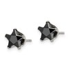 Chisel Stainless Steel Polished 7mm Black Star Cubic Zirconia Stud Earrings - 4 of 4