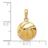 Black Bow Jewelry 14k Yellow Gold Polished Volleyball Pendant, 14mm (9/16 inch) - 4 of 4