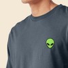 Dalix Alien Embroidered Cotton Classic Fit Long Sleeve Crewneck Tee Shirt Mens - 4 of 4