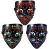 Garvee [3PACK]X-EYE Scary Mask LED Mask---LED Light Up Mask EL Wire Light Up(Blue+Red+Green) - 3 of 4