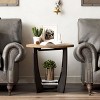 JIONJOY Vintage French Country Round End Table with Storage Shelf - 2 of 4