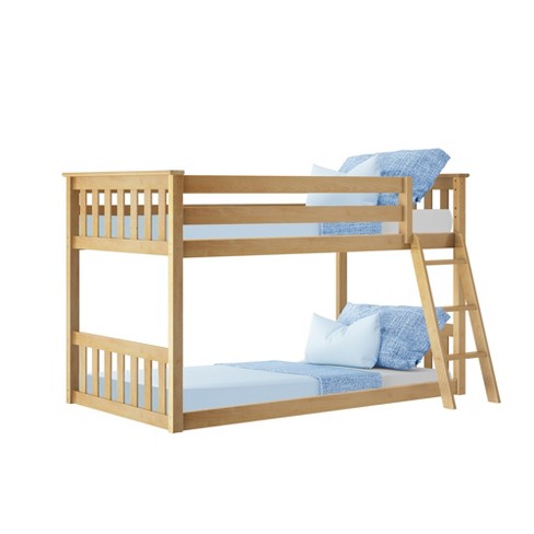 Twin Size House Bed Low Bunk Bed /Loft Bed With Roof And Ladder For Kids Bedroom