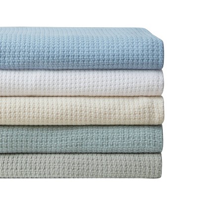 Coastal Knit King-Sized White Cotton Blanket - Reversible & Machine Washable