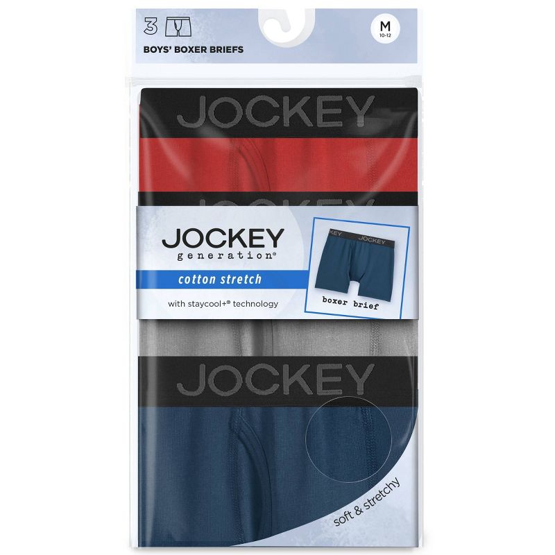 Jockey Generation™ Boys' 3pk Stretch Boxer Briefs - Gray/Orange/Blue, 4 of 4