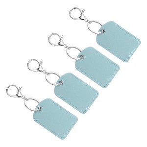 Unique Bargains PU Leather Keychain Fobs with Key Rings for DIY Crafts 4 Pcs - 1 of 4
