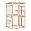 Catio Outdoor Cat Enclosure, Wooden Cat House Large Cat Cage With 1 Fabric Hammock 1 Sunshine Board And 3 Jumping Platforms For Multiple Cats Pets - 3 of 4