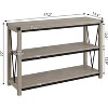 119 cm Narrow Farmhouse Console Table with Storage – 3-Tier Wooden Entryway Table, Long Foyer & Hallway Sofa Back Table for Majlis & Living Room - 3 of 4