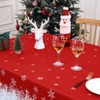 Classic Winter Snowflake Christmas Tablecloth,Winter Holiday Snowflake Print Xmas Easy Care Table Cloth Decoration Table Cover - 2 of 4