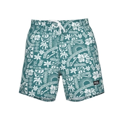 HEAT Swimwear Men's UPF 50+ 17" Green Malibu Beach Bathing Suit X large