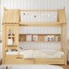Twin/Full House Bed Solid Wood Platform Bed Frame with Storage Drawers/Shelves, Childlike Window Design - ModernLuxe - 2 of 4