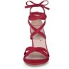 Allegra K Women's Open Toe Lace Up Strap High Block Heel Ankle Sandals - 2 of 4