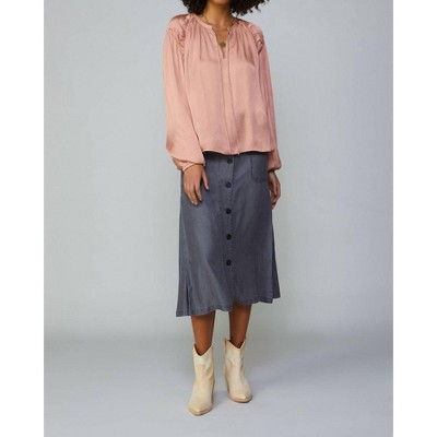 Women's Ruffled Shoulder Blouse - current air