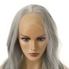 Unique Bargains Women's Halloween Long Body Wave Lace Front Wigs Costume Wig with Wig Cap 24" Gray 1PC - image 4 of 4