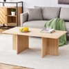 Modern Coffee Table Center Table Cocktail Table Sofa Side Table, White/Natural/Walnut-ModernLuxe - 3 of 4