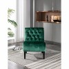 Lyngins Velvet Accent Chairs with Wooden Legs,Upholstered Armless Chairs with Button Tufted Back for Living Room,Bedroom - 2 of 4