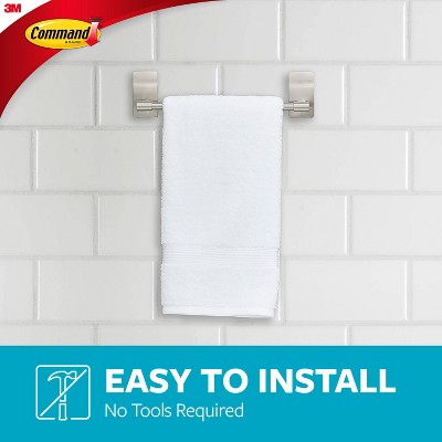 Satin Nickel Hand Towel Bar with Adhesive Strips