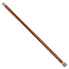 Black Bow Jewelry Stainless Steel Black or Black/Orange Leather 7mm Woven Bracelet, 9 In - 2 of 4