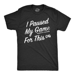 Mens I Paused My Game For This T Shirt Funny Video Gamer Nerdy Controller Joke Tee For Guys - Crazy Dog Men's T Shirt - 1 of 4