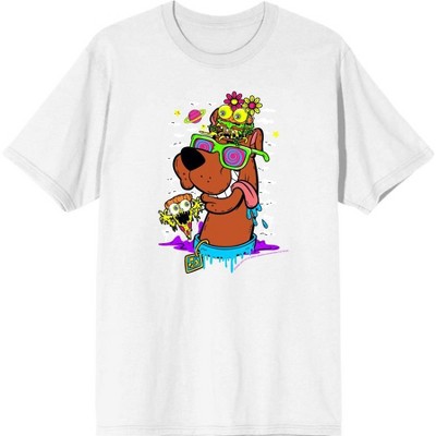 Scooby-doo Dog With Shades Men's White Crew Neck Short Sleeve Tee-xs ...