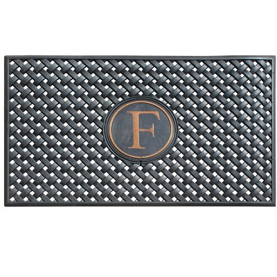 A1HC Natural Rubber Large Monogrammed Door Mat 24" x 39" Scrapes Shoes Clean of Dirt & Grime Doormat