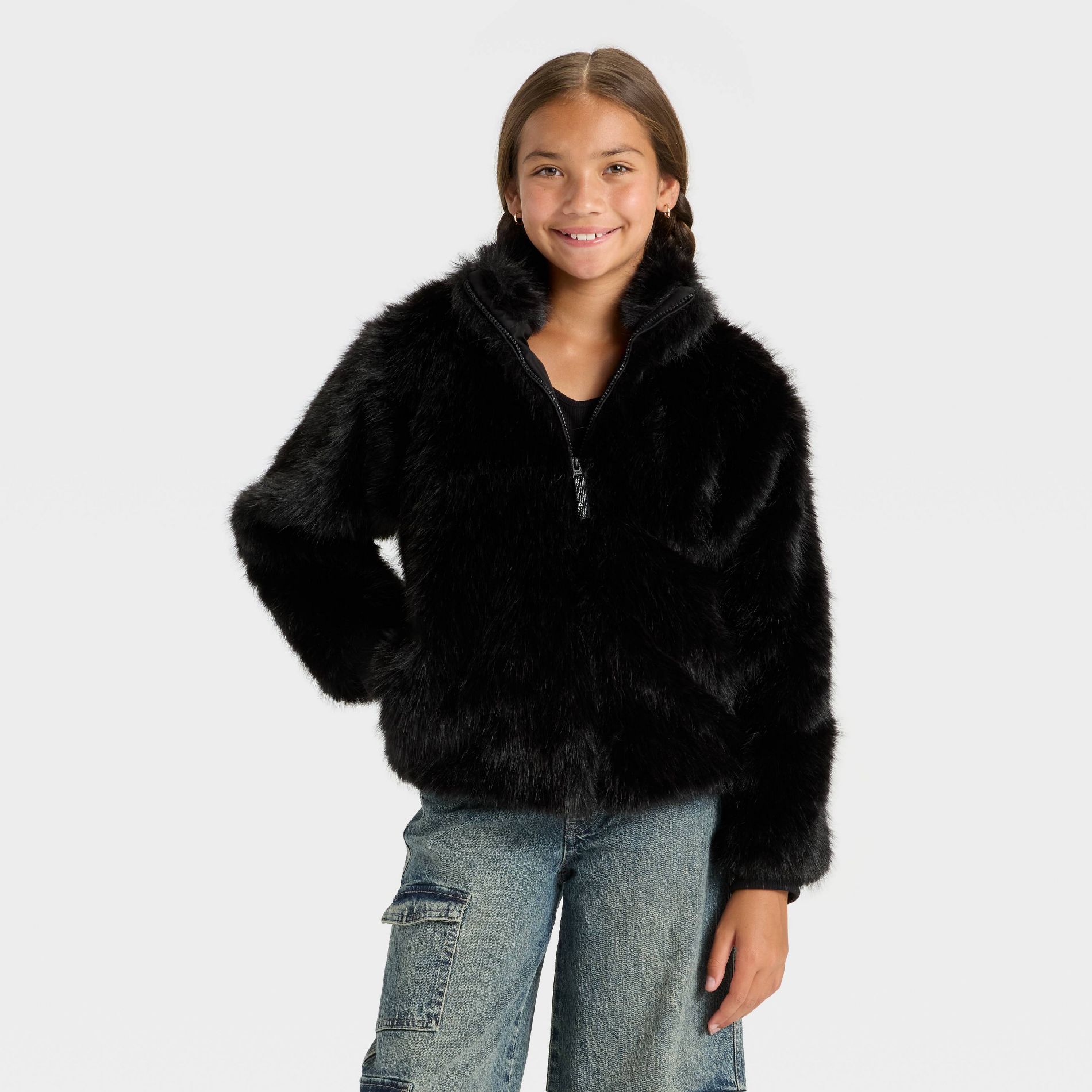 Girls' Faux Fur Jacket - art class™