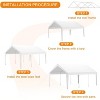 10x20FT Extra Wide Heavy-Duty Portable Carport with 8 Legs, Durable Garage Shed Tent for Cars, Trucks, SUVs, All-Weather Canopy Cover - 3 of 4