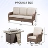 Buenhomino Patio Furniture Set with Fire Pit Table-High Back Outdoor Swivel Chairs Set with Thick Cushions Outdoor Patio Conversation Sets - 3 of 4